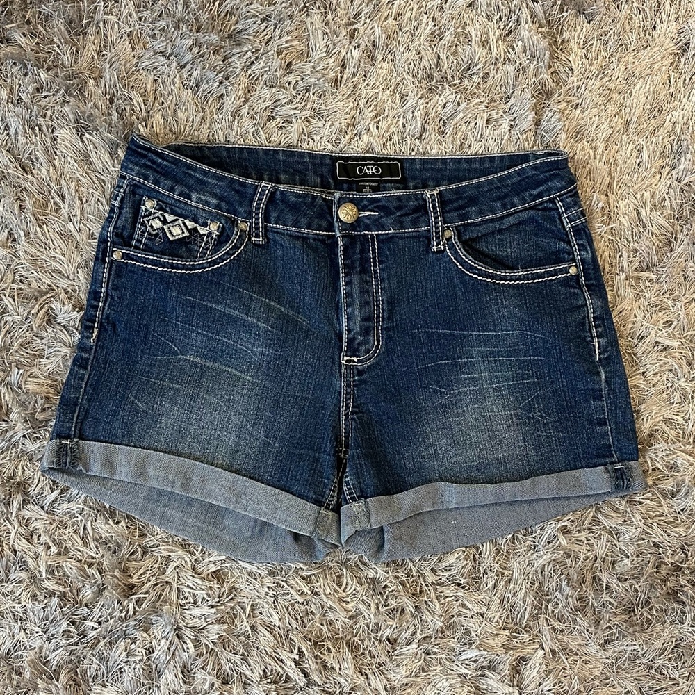 Dark Wash Denim Shorts - CATO